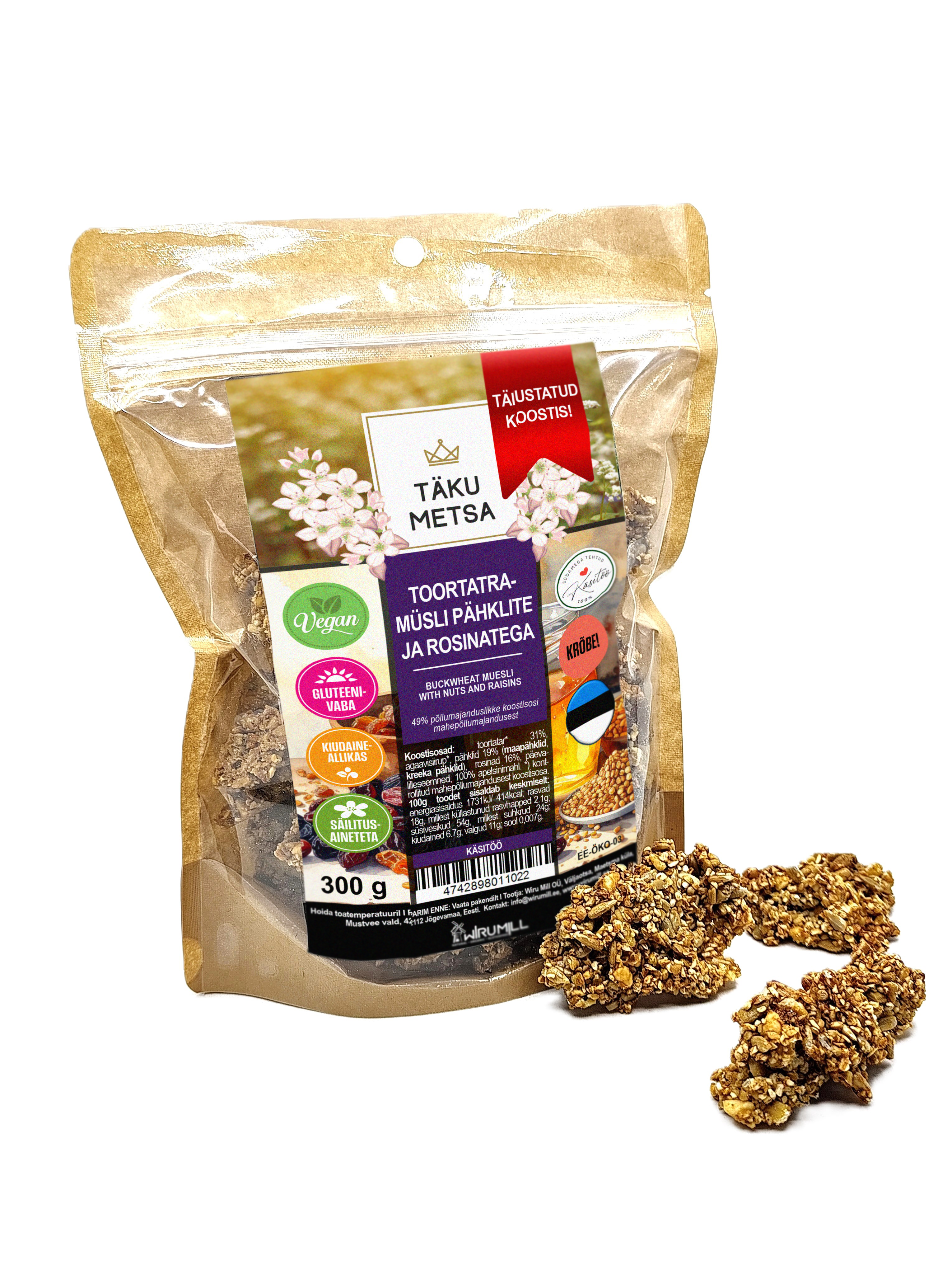 Pähklite ja rosinatega 300g_vegan